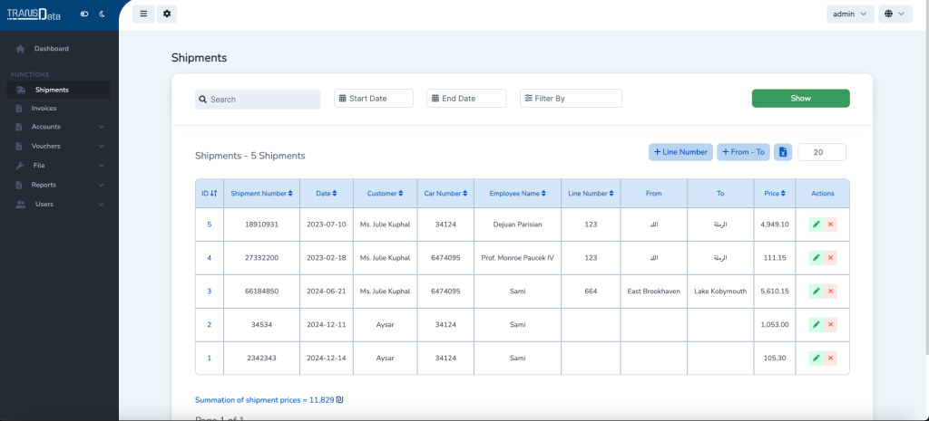 shipments website